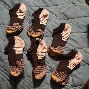 Gold Toe Black and Gray Ankle Socks with Gold Accents